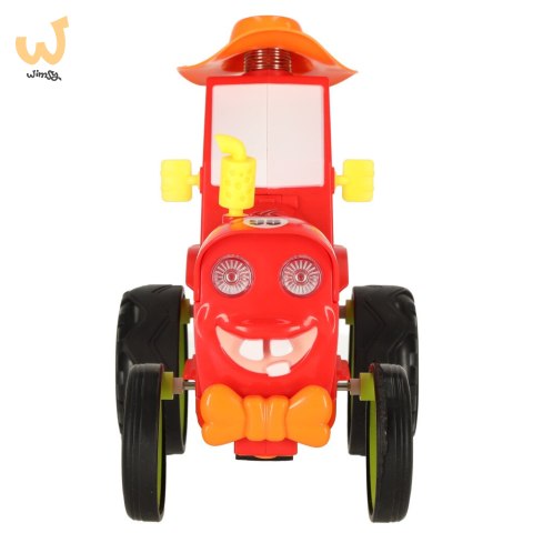 Traktor ciągnik zdalnie sterowany na pilota RC skaczący tańczący dźwięk czerwony Traktor ciągnik zdalnie sterowany na pilota RC skaczący tańczący dźwięk czerwony
