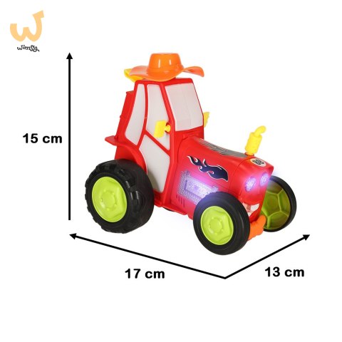 Traktor ciągnik zdalnie sterowany na pilota RC skaczący tańczący dźwięk czerwony Traktor ciągnik zdalnie sterowany na pilota RC skaczący tańczący dźwięk czerwony