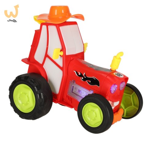 Traktor ciągnik zdalnie sterowany na pilota RC skaczący tańczący dźwięk czerwony Traktor ciągnik zdalnie sterowany na pilota RC skaczący tańczący dźwięk czerwony