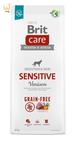 BRIT Care Grain-Free Sensitive Venison - sucha karma dla psa - 12 kg
