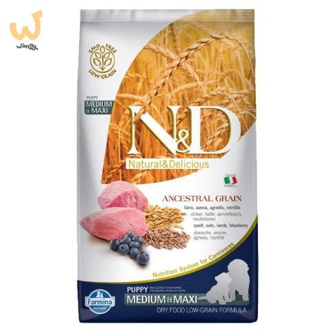 FARMINA N&D Ancestral Grain Lamb & Blueberry Puppy Medium & Maxi - sucha karma dla szczeniąt - 12kg FARMINA N&D Ancestral Grain Lamb & Blueberry Puppy Medium & Maxi - sucha karma dla szczeniąt - 12kg