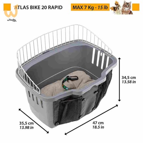 FERPLAST Atlas Bike 20 Rapid - koszyk rowerowy dla zwierząt FERPLAST Atlas Bike 20 Rapid - koszyk rowerowy dla zwierząt