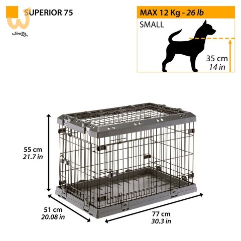 FERPLAST Superior 75 - klatka dla psów - 77 x 51 x 55 cm FERPLAST Superior 75 - klatka dla psów - 77 x 51 x 55 cm