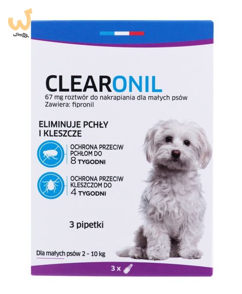 FRANCODEX Clearonil Małe psy - krople przeciw kleszczom i pchłom dla psa - 3x67 mg FRANCODEX Clearonil Małe psy - krople przeciw kleszczom i pchłom dla psa - 3x67 mg