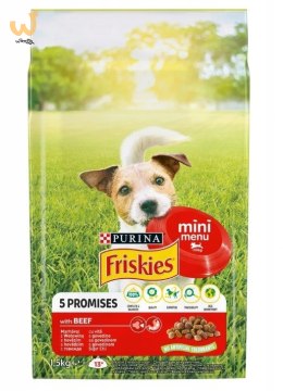FRISKIES Mini Menu Wołowina z warzywami - sucha karma dla psa - 1,5 kg