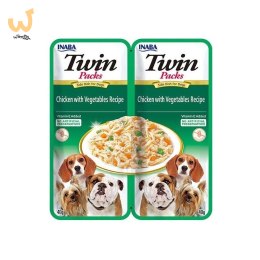 INABA Dog Twin Kurczak Warzywa - Przysmak dla psów - 2x40g