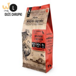Wiejska Zagroda Wołowina z indykiem (dorosły) chrupki L Karma sucha dla psa 20kg