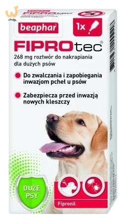 Beaphar FIPROtec Krople dla psa L 268mg x1 Beaphar FIPROtec Krople dla psa L 268mg x1