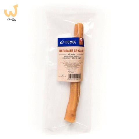 Gryzak dla psów PETMEX Krokiet ze skóry rolowany 25cm 1szt