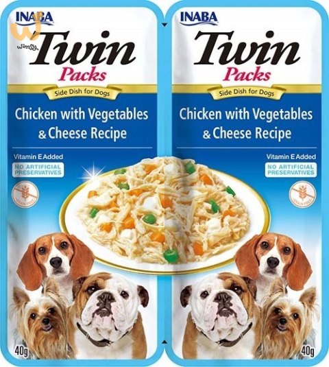 INABA Dog Twin Kurczak Warzywa&Ser - Przysmak dla psów - 2x40g INABA Dog Twin Kurczak Warzywa&Ser - Przysmak dla psów - 2x40g