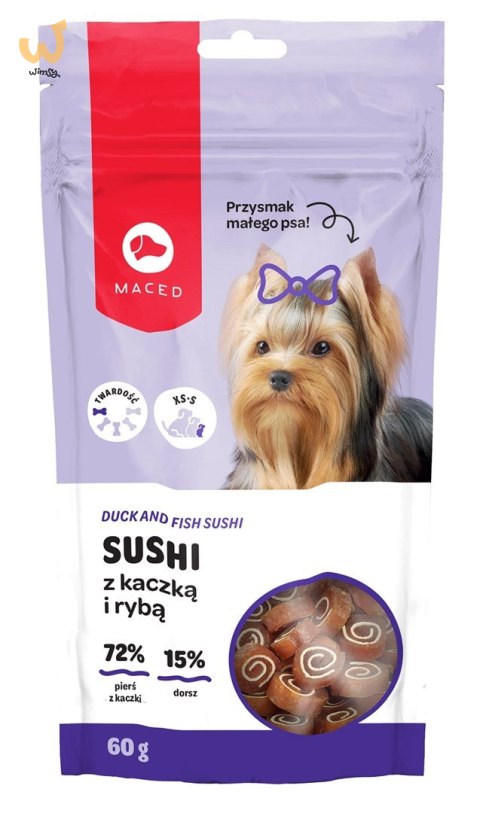 MACED Sushi z kaczką i rybą - przysmak dla psa - 60 g MACED Sushi z kaczką i rybą - przysmak dla psa - 60 g