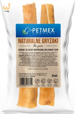 PETMEX Krokiet ze skóry wieprzowej rolowany 12cm - Przysmak dla psa - 2szt