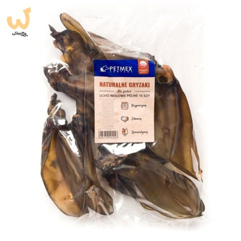 PETMEX ucho wołowe pełne - gryzak dla psa - 10 sztuk PETMEX ucho wołowe pełne - gryzak dla psa - 10 sztuk