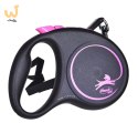 Smycz flexi automatyczna Black Design S taśma 5 m - dla psa do 15 kg, kolor różowy