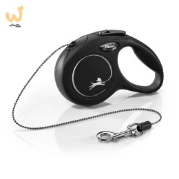 Smycz flexi automatyczna New Classic XS linka 3 m - dla psa do 8 kg, kolor czarny