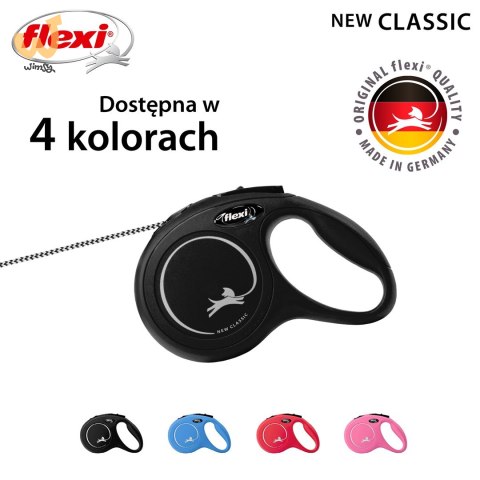Smycz flexi automatyczna New Classic XS linka 3 m - dla psa do 8 kg, kolor czarny Smycz flexi automatyczna New Classic XS linka 3 m - dla psa do 8 kg, kolor czarny