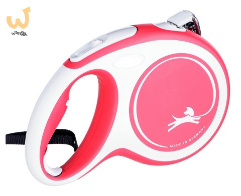 Smycz flexi automatyczna New Comfort L taśma 8 m - dla psa do 50 kg, kolor czerwony Smycz flexi automatyczna New Comfort L taśma 8 m - dla psa do 50 kg, kolor czerwony