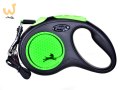 Smycz flexi automatyczna New Neon S taśma 5 m - dla psa do 15 kg, kolor zielony