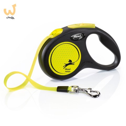 Smycz flexi automatyczna New Neon S taśma 5 m - dla psa do 15 kg, kolor żółty Smycz flexi automatyczna New Neon S taśma 5 m - dla psa do 15 kg, kolor żółty