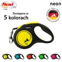 Smycz flexi automatyczna New Neon S taśma 5 m - dla psa do 15 kg, kolor żółty