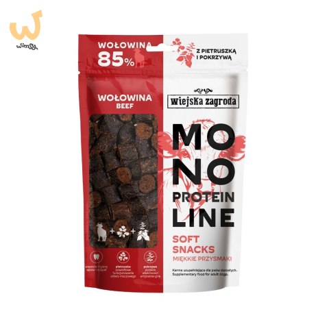 WIEJSKA ZAGRODA Monoproteinowy soft snacks Wołowina (dorosły) - Przysmak dla psa - 115g