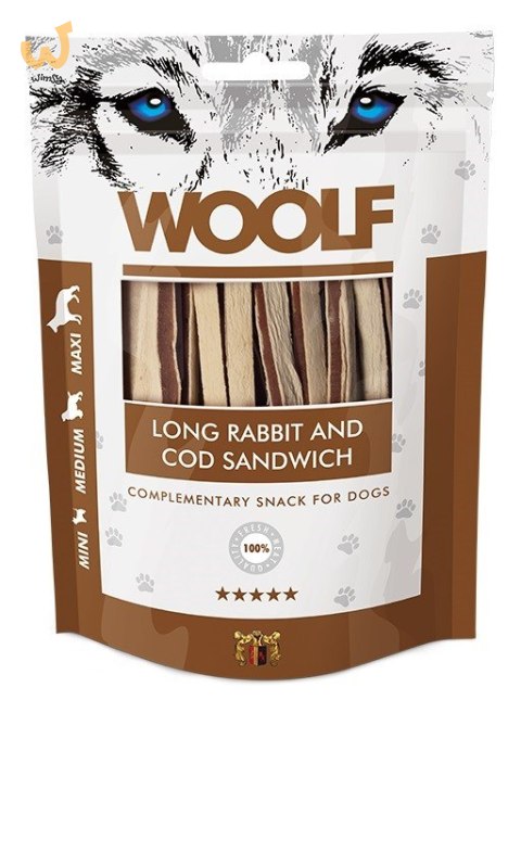 WOOLF Przysmak Long Cod Sandwich dla psa 100g WOOLF Przysmak Long Cod Sandwich dla psa 100g