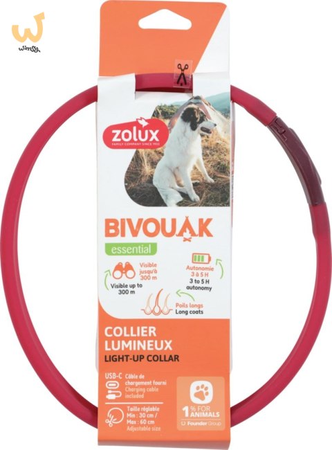 ZOLUX Obroża LED silikon BIVOUAK czerwona ZOLUX Obroża LED silikon BIVOUAK czerwona