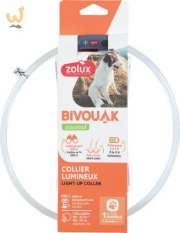 ZOLUX Obroża LED silikon BIVOUAK przez. nieb