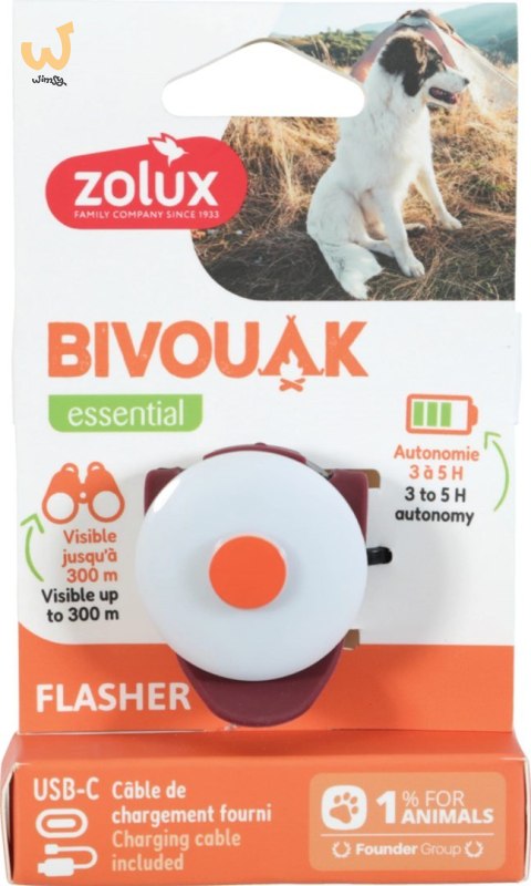 ZOLUX Zawieszka do obroży BIVOUAK czerwona na USB ZOLUX Zawieszka do obroży BIVOUAK czerwona na USB