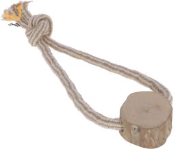KERBL Szarpak dla psa, pętla, juta/bawełna, drewno kawowe, 35 cm