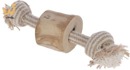 KERBL Szarpak dla psa, prosty, juta/bawełna, drewno kawowe, 20 cm