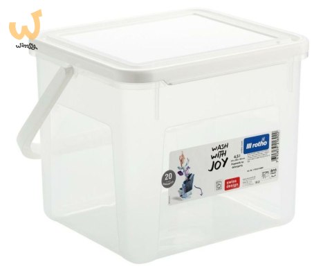 ROTHO Pojemnik na detergenty 3kg 4.5L transparentny/biały ROTHO Pojemnik na detergenty 3kg 4.5L transparentny/biały