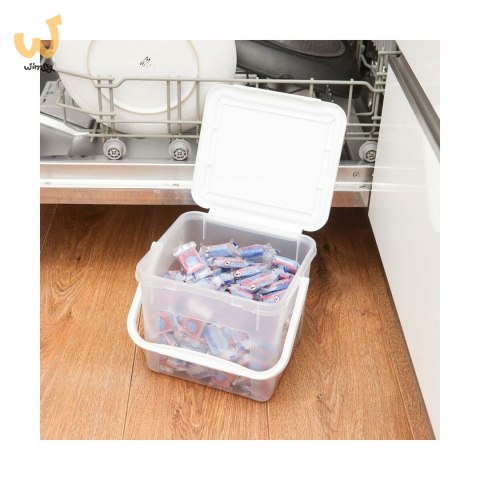 ROTHO Pojemnik na detergenty 3kg 4.5L transparentny/biały ROTHO Pojemnik na detergenty 3kg 4.5L transparentny/biały