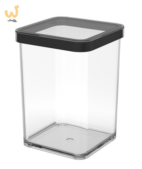 Rotho Pojemnik na przysmaki kwadratowy 1.0L LOFT transparentny/czarny Rotho Pojemnik na przysmaki kwadratowy 1.0L LOFT transparentny/czarny