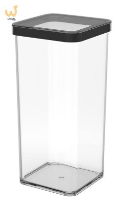 Rotho Pojemnik na przysmaki kwadratowy 1.5L LOFT transparentny/czarny