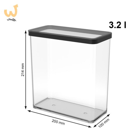 Rotho Pojemnik na przysmaki wysoki 3.2L LOFT transparentny/czarny Rotho Pojemnik na przysmaki wysoki 3.2L LOFT transparentny/czarny