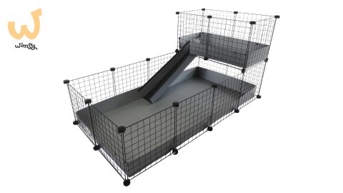 C&C Klatka modułowa 4x2 + Loft 2x1+ szara rampa C&C Klatka modułowa 4x2 + Loft 2x1+ szara rampa