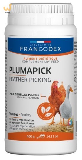FRANCODEX Pluma-Pick preparat dla drobiu stymulujacy wzrost piór 400g FRANCODEX Pluma-Pick preparat dla drobiu stymulujacy wzrost piór 400g