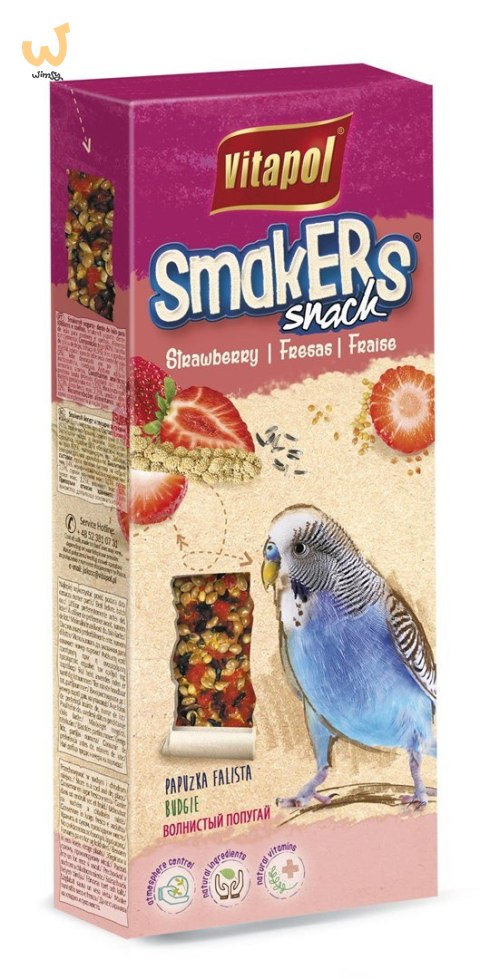 VITAPOL Kolby truskawkowe dla papużki falistej 2szt. 90g VITAPOL Kolby truskawkowe dla papużki falistej 2szt. 90g
