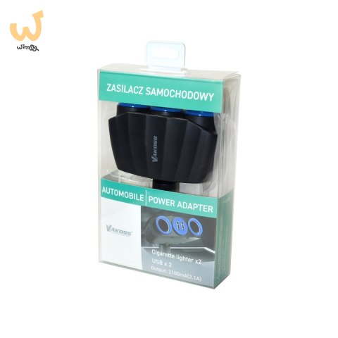 VAKOSS ZASILACZ SAMOCHODOWY TP-3268K, 2X GNIAZDO ZAPALNICZKI + 2X USB VAKOSS ZASILACZ SAMOCHODOWY TP-3268K, 2X GNIAZDO ZAPALNICZKI + 2X USB