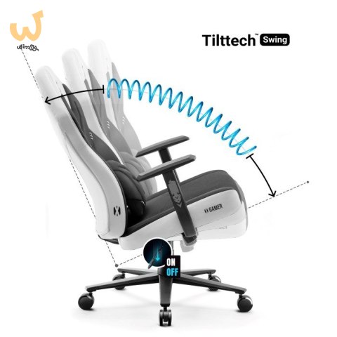 Fotel gamingowy DIABLO X-GAMER fotel czarno-biały Fotel gamingowy DIABLO X-GAMER fotel czarno-biały