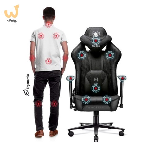 Fotel gamingowy DIABLO X-PLAYER 2.0 normal fotel czarno-czarny Fotel gamingowy DIABLO X-PLAYER 2.0 normal fotel czarno-czarny