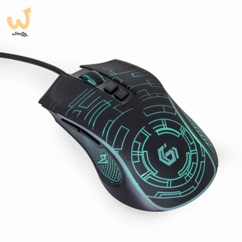 GEMBIRD GAMINGOWA MYSZ Z PODŚWIETLENIEM RGB USB, CZARNA GEMBIRD GAMINGOWA MYSZ Z PODŚWIETLENIEM RGB USB, CZARNA