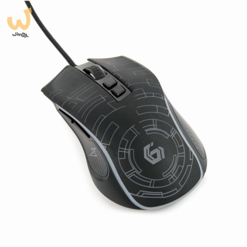 GEMBIRD GAMINGOWA MYSZ Z PODŚWIETLENIEM RGB USB, CZARNA GEMBIRD GAMINGOWA MYSZ Z PODŚWIETLENIEM RGB USB, CZARNA