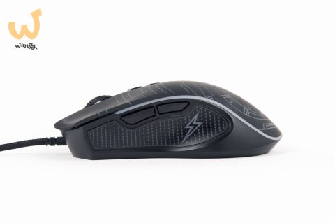 GEMBIRD GAMINGOWA MYSZ Z PODŚWIETLENIEM RGB USB, CZARNA GEMBIRD GAMINGOWA MYSZ Z PODŚWIETLENIEM RGB USB, CZARNA