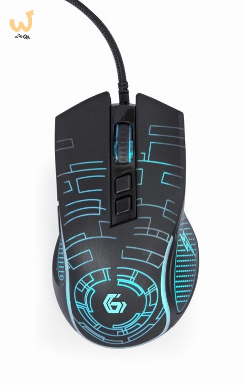 GEMBIRD GAMINGOWA MYSZ Z PODŚWIETLENIEM RGB USB, CZARNA GEMBIRD GAMINGOWA MYSZ Z PODŚWIETLENIEM RGB USB, CZARNA