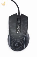 GEMBIRD GAMINGOWA MYSZ Z PODŚWIETLENIEM RGB USB, CZARNA