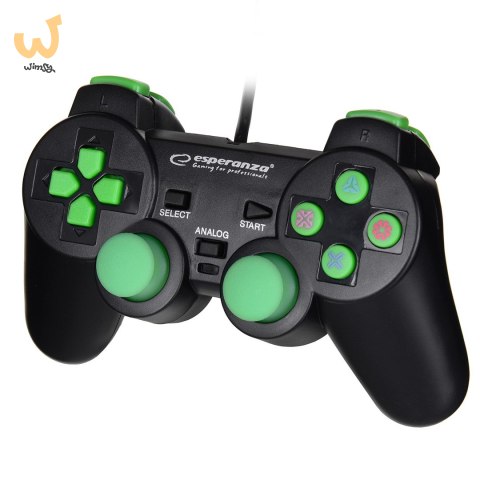 Gamepad kontroler Esperanza TROOPER EGG107G (PC, PS3; kolor czarno-zielony) Gamepad kontroler Esperanza TROOPER EGG107G (PC, PS3; kolor czarno-zielony)