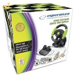 Kierownica Esperanza EG104 (PC, Xbox 360; kolor czarno-zielony) Kierownica Esperanza EG104 (PC, Xbox 360; kolor czarno-zielony)