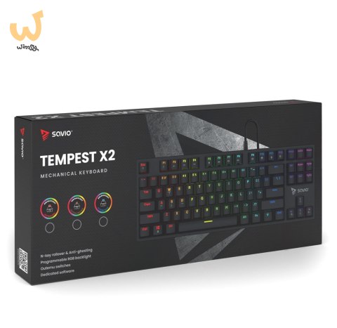 SAVIO KLAWIATURA MECHANICZNA RGB OUTEMU RED TEMPEST X2 SAVIO KLAWIATURA MECHANICZNA RGB OUTEMU RED TEMPEST X2
